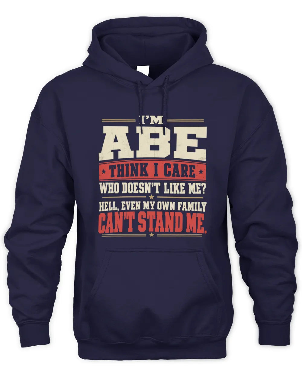 ABE-KTL06-H009 I’m [NAME] – Think I Care? Personalized Funny T-Shirt - Unisex Hoodie - Navy