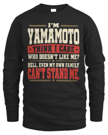 YAMAMOTO-KTL06-H009 I’m [NAME] – Think I Care? Personalized Funny T-Shirt - Men's Long Sleeved T-Shirt - Black