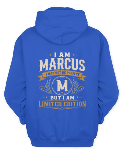 MARCUS KT88-V9 - Personalized “I Am NAME I May Not Be Perfect, But I Am Limited Edition” - Unisex Hoodie - Royal