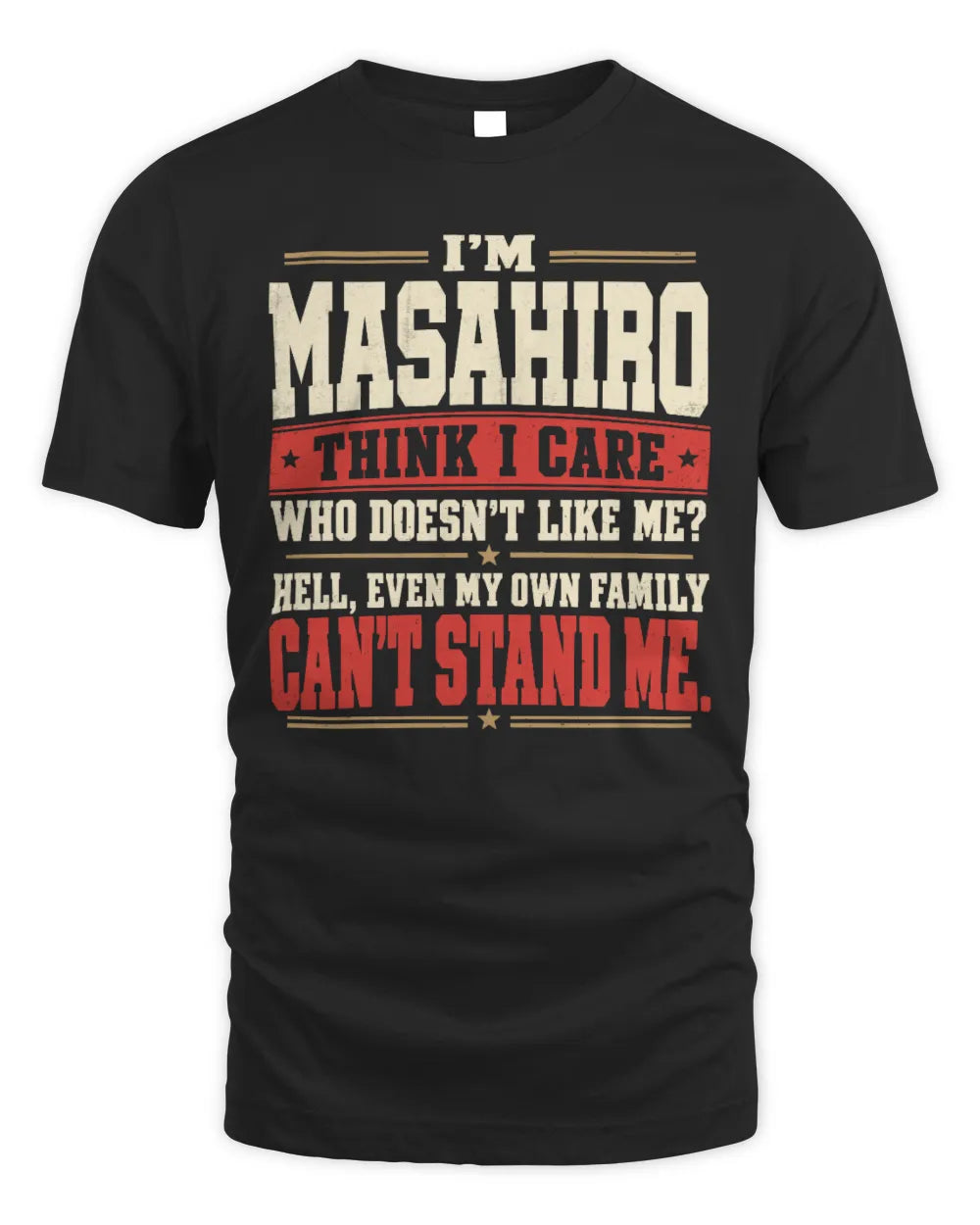 MASAHIRO-KTL06-H009 I’m [NAME] – Think I Care? Personalized Funny T-Shirt - Unisex Standard T-Shirt - Black
