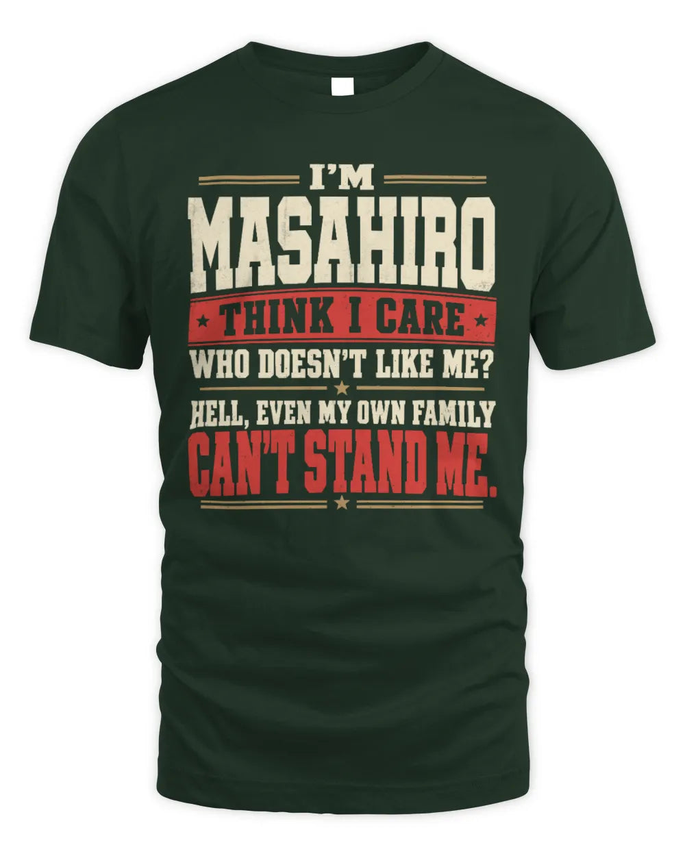 MASAHIRO-KTL06-H009 I’m [NAME] – Think I Care? Personalized Funny T-Shirt - Unisex Standard T-Shirt - Forest Green