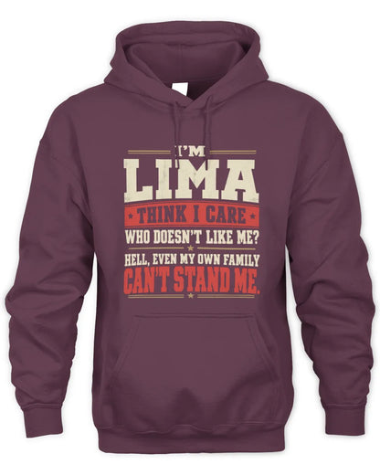 LIMA-KTL06-H009 I’m [NAME] – Think I Care? Personalized Funny T-Shirt - Unisex Hoodie - Maroon