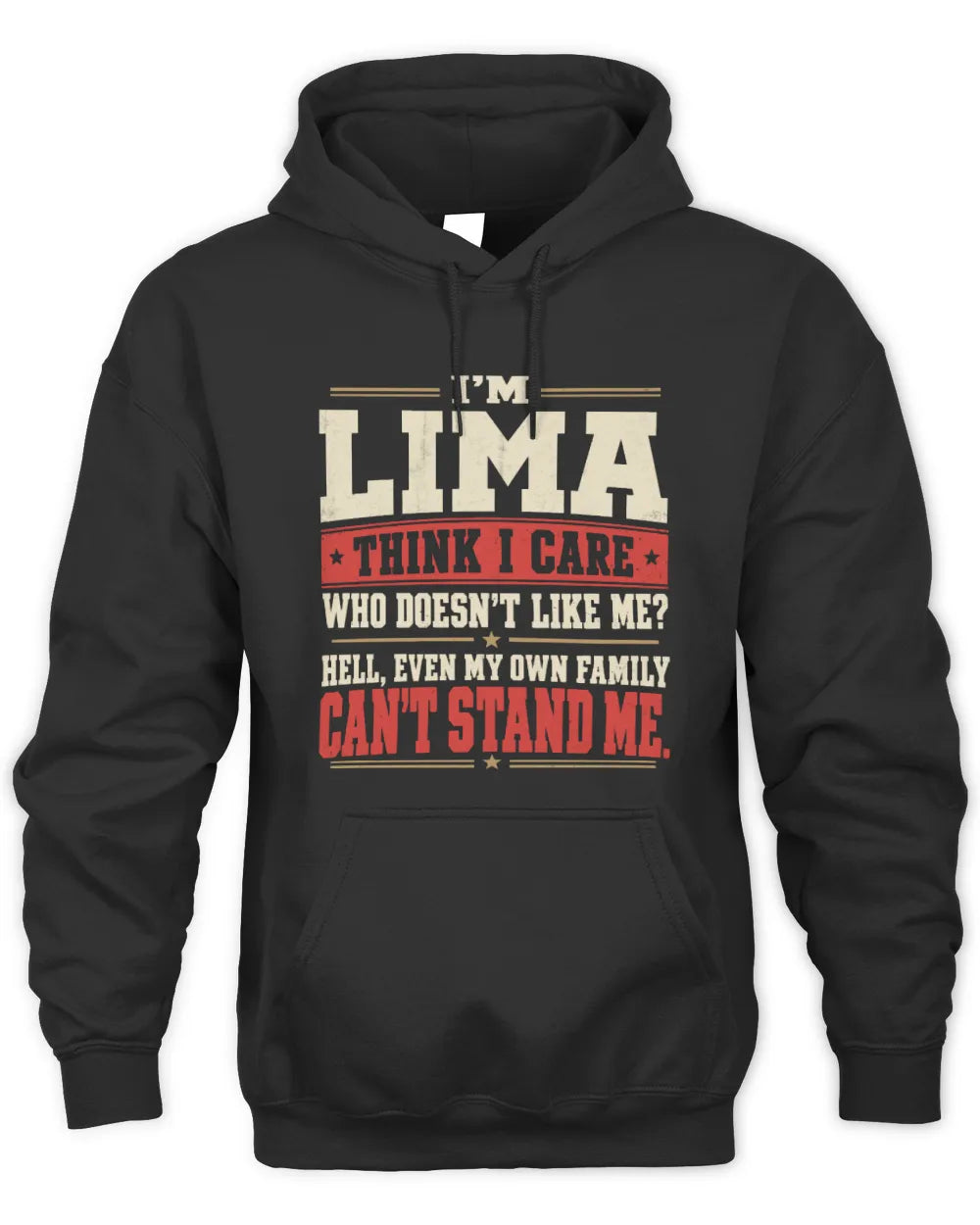 LIMA-KTL06-H009 I’m [NAME] – Think I Care? Personalized Funny T-Shirt - Unisex Hoodie - Black