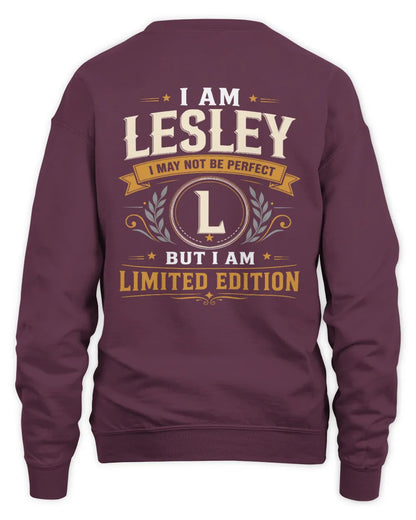 LESLEY KT88-V9 - Personalized “I Am NAME I May Not Be Perfect, But I Am Limited Edition” - Unisex Sweatshirt - Maroon