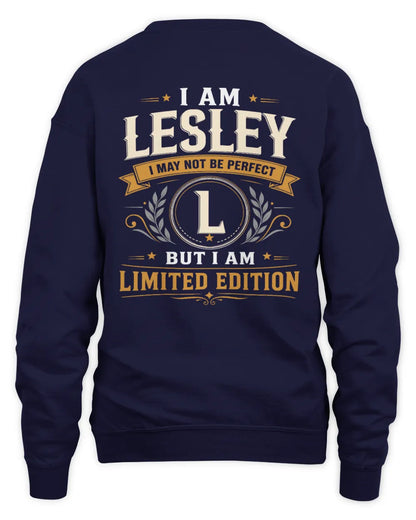 LESLEY KT88-V9 - Personalized “I Am NAME I May Not Be Perfect, But I Am Limited Edition” - Unisex Sweatshirt - Navy