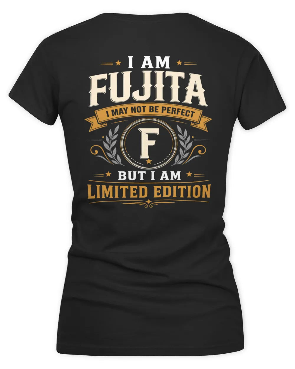 FUJITA KT88-V9 - Personalized “I Am NAME I May Not Be Perfect, But I Am Limited Edition” - Women's V-Neck T-Shirt - Black
