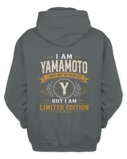 YAMAMOTO KT88-V9 - Personalized “I Am NAME I May Not Be Perfect, But I Am Limited Edition” - Unisex Hoodie - Charcoal