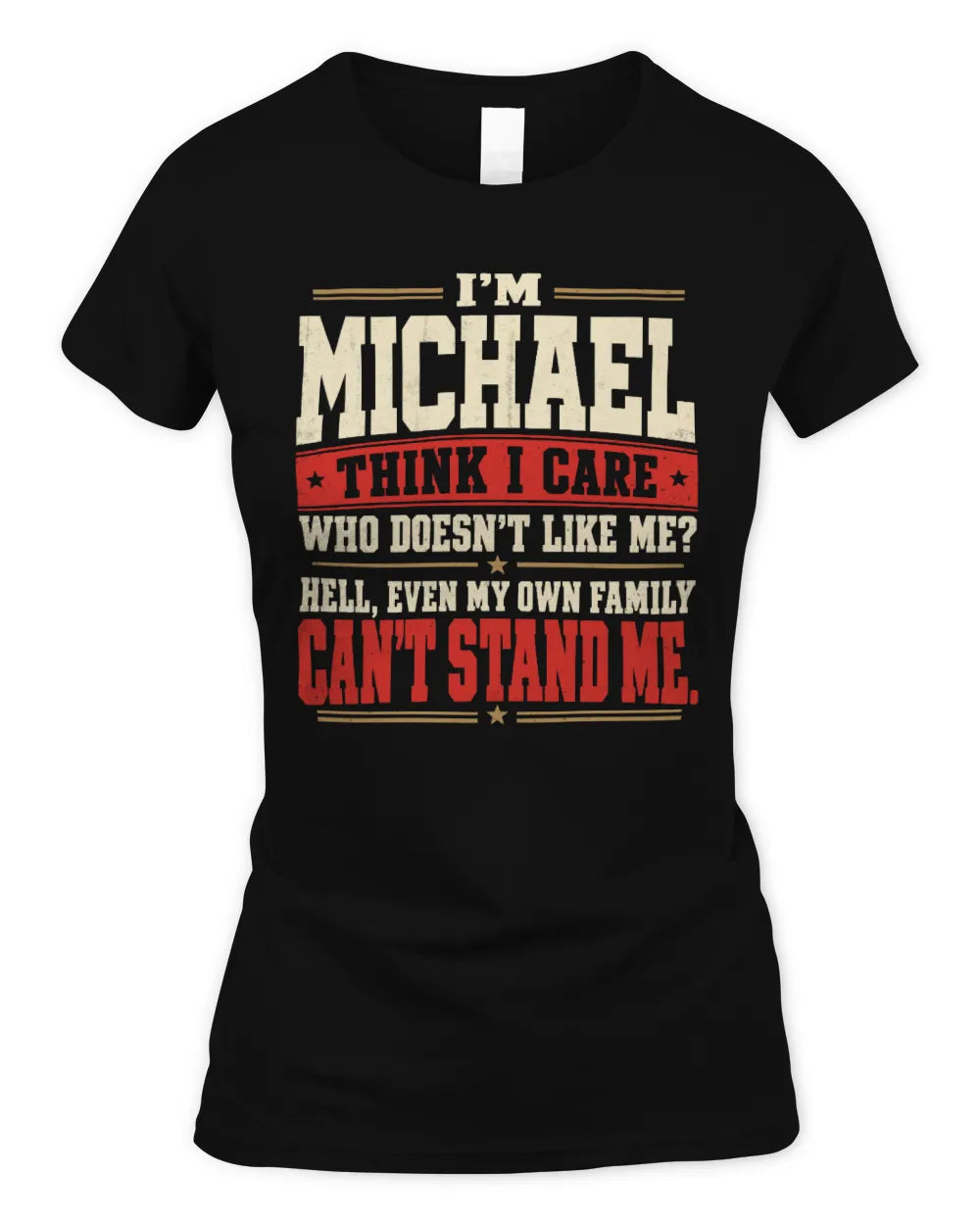 MICHAEL-KTL06-H009 I’m [NAME] – Think I Care? Personalized Funny T-Shirt - Women's Standard T-Shirt - Black