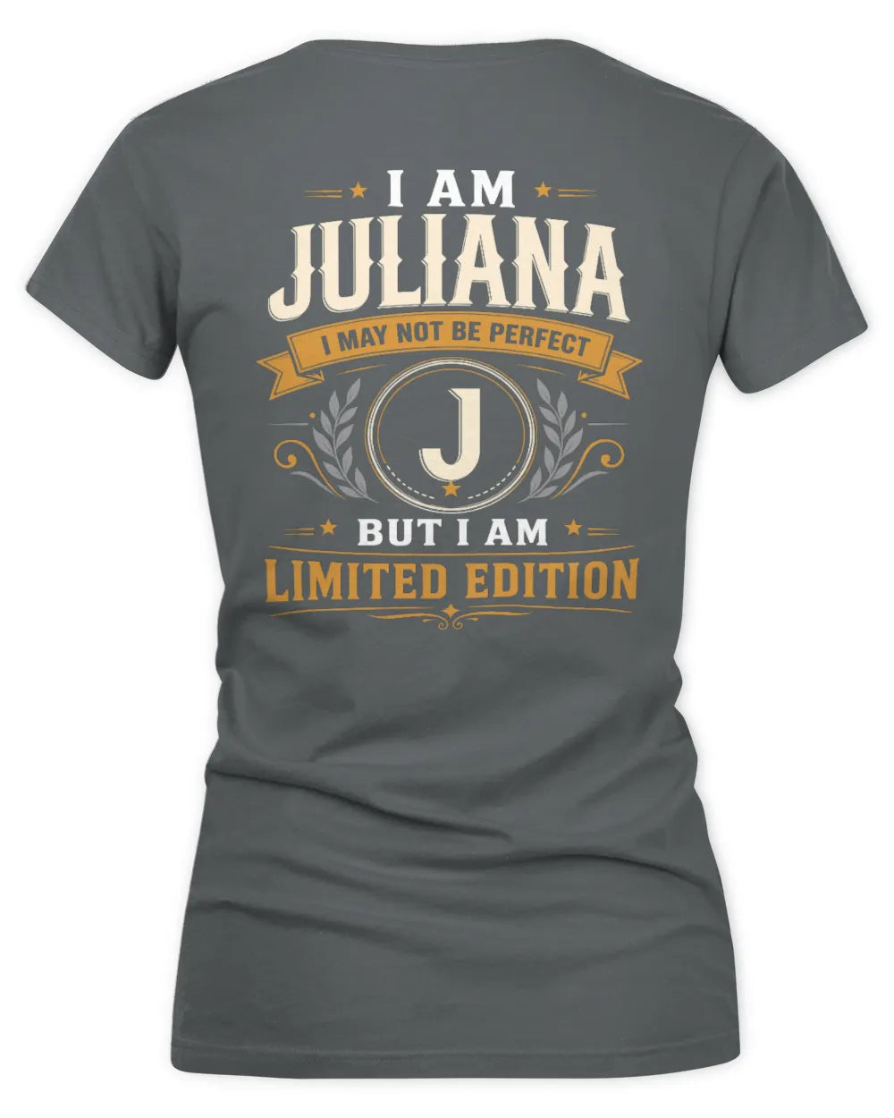 JULIANA KT88-V9 - Personalized “I Am NAME I May Not Be Perfect, But I Am Limited Edition” - Women's V-Neck T-Shirt - Charcoal