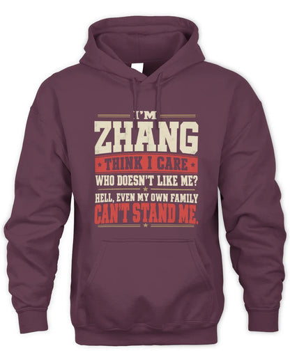 ZHANG-KTL06-H009 I’m [NAME] – Think I Care? Personalized Funny T-Shirt - Unisex Hoodie - Maroon