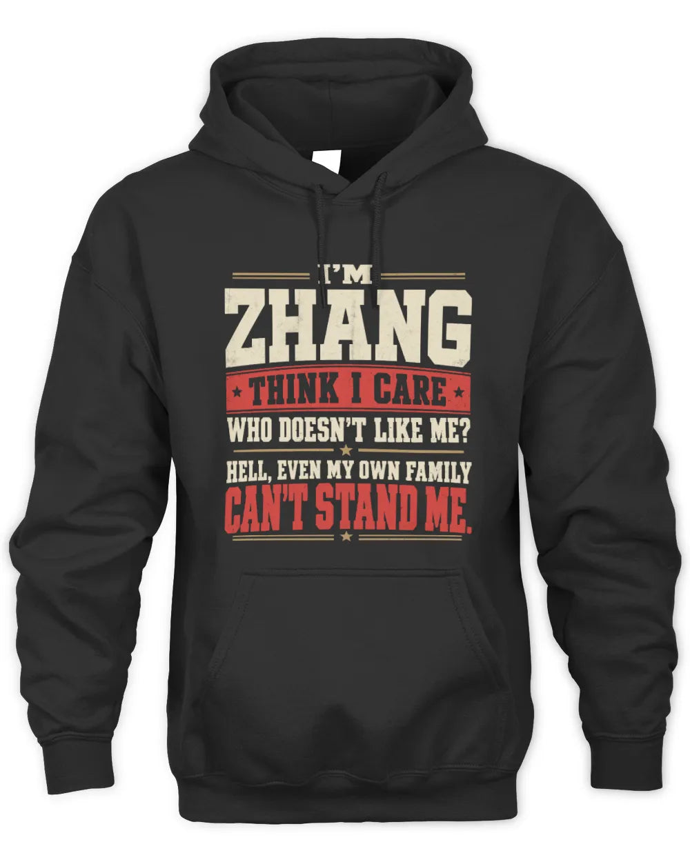 ZHANG-KTL06-H009 I’m [NAME] – Think I Care? Personalized Funny T-Shirt - Unisex Hoodie - Black