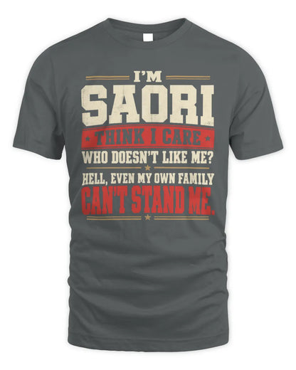 SAORI-KTL06-H009 I’m [NAME] – Think I Care? Personalized Funny T-Shirt - Unisex Standard T-Shirt - Charcoal