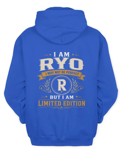 RYO KT88-V9 - Personalized “I Am NAME I May Not Be Perfect, But I Am Limited Edition” - Unisex Hoodie - Royal