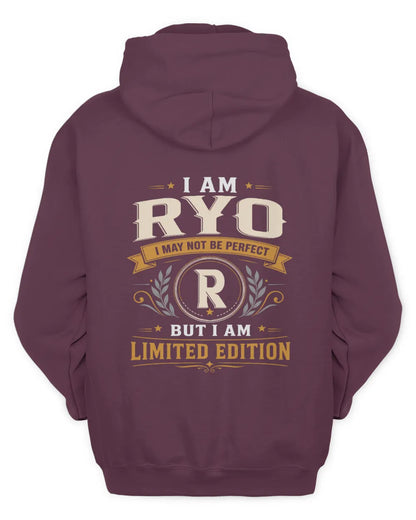 RYO KT88-V9 - Personalized “I Am NAME I May Not Be Perfect, But I Am Limited Edition” - Unisex Hoodie - Maroon