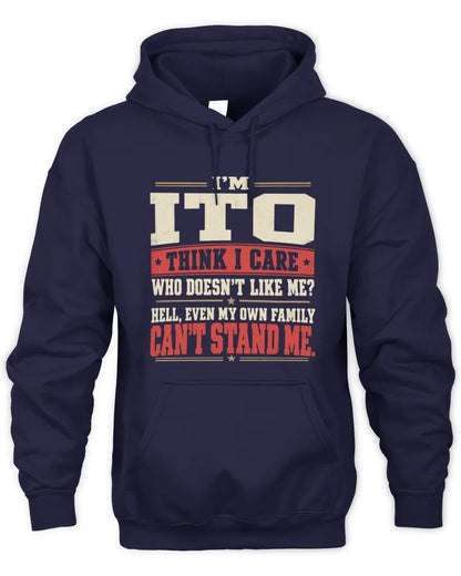ITO-KTL06-H009 I’m [NAME] – Think I Care? Personalized Funny T-Shirt - Unisex Hoodie - Navy
