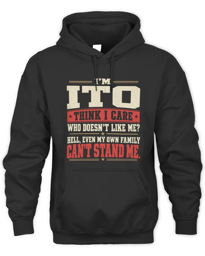 ITO-KTL06-H009 I’m [NAME] – Think I Care? Personalized Funny T-Shirt - Unisex Hoodie - Black