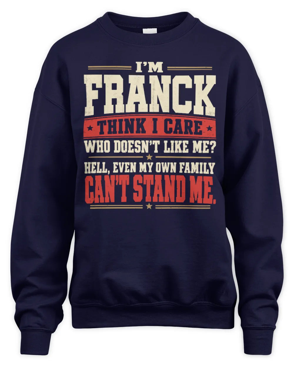 FRANCK-KTL06-H009 I’m [NAME] – Think I Care? Personalized Funny T-Shirt - Unisex Sweatshirt - Navy