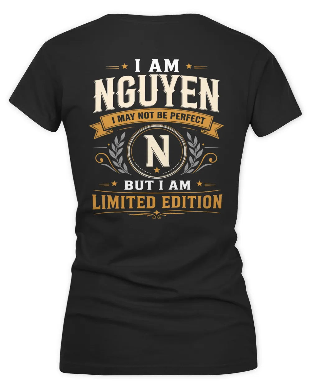 NGUYEN KT88-V9 - Personalized “I Am NAME I May Not Be Perfect, But I Am Limited Edition” - Women's V-Neck T-Shirt - Black