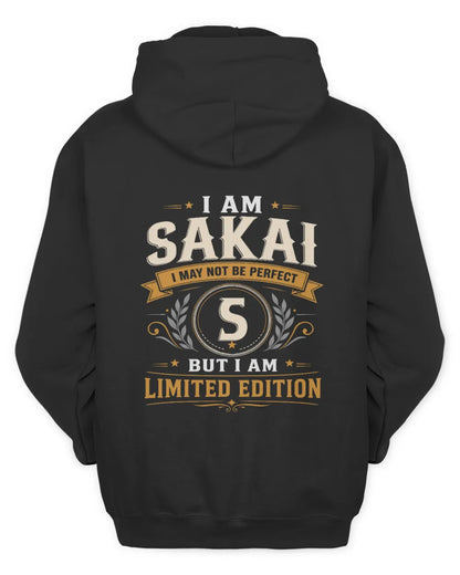 SAKAI KT88-V9 - Personalized “I Am NAME I May Not Be Perfect, But I Am Limited Edition” - Unisex Hoodie - Black