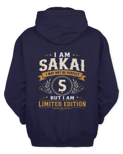 SAKAI KT88-V9 - Personalized “I Am NAME I May Not Be Perfect, But I Am Limited Edition” - Unisex Hoodie - Navy