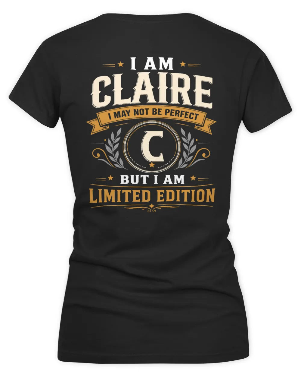 CLAIRE KT88-V9 - Personalized “I Am NAME I May Not Be Perfect, But I Am Limited Edition” - Women's V-Neck T-Shirt - Black