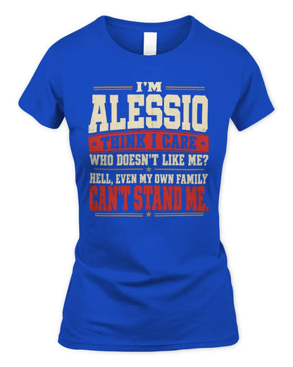 ALESSIO-KTL06-H009 I’m [NAME] – Think I Care? Personalized Funny T-Shirt - Women's Standard T-Shirt - Royal