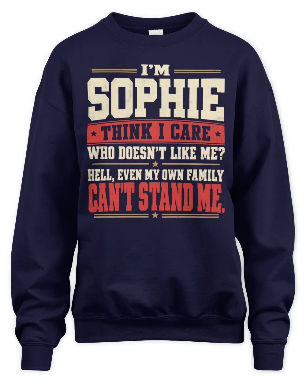 SOPHIE-KTL06-H009 I’m [NAME] – Think I Care? Personalized Funny T-Shirt - Unisex Sweatshirt - Navy