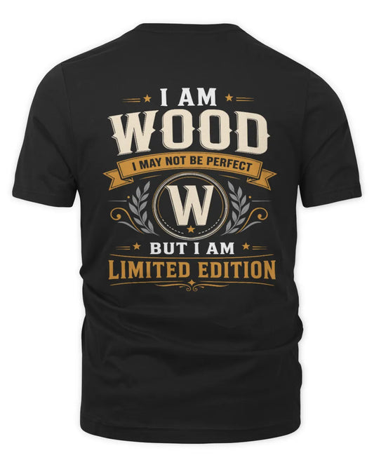 WOOD KT88-V9 - Personalized “I Am NAME I May Not Be Perfect, But I Am Limited Edition” - Unisex Premium T-Shirt - Black