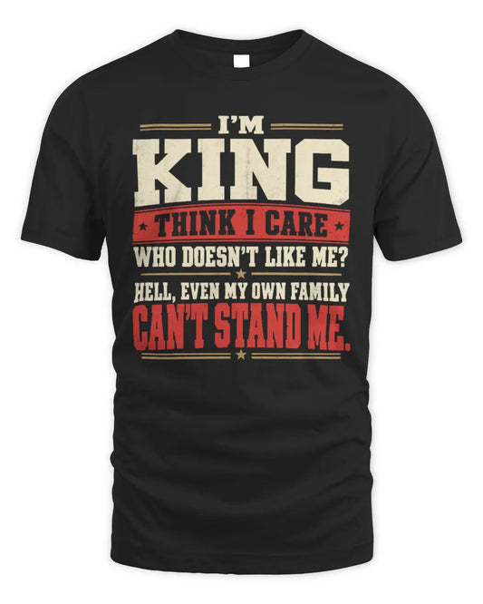 KING-KTL06-H009 I’m [NAME] – Think I Care? Personalized Funny T-Shirt - Unisex Standard T-Shirt - Black