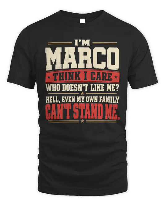 MARCO-KTL06-H009 I’m [NAME] – Think I Care? Personalized Funny T-Shirt - Unisex Standard T-Shirt - Black