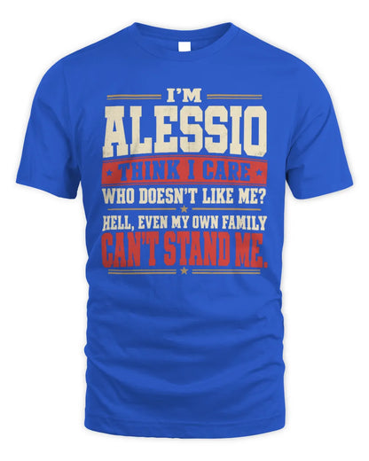 ALESSIO-KTL06-H009 I’m [NAME] – Think I Care? Personalized Funny T-Shirt - Unisex Standard T-Shirt - Royal