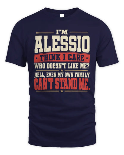 ALESSIO-KTL06-H009 I’m [NAME] – Think I Care? Personalized Funny T-Shirt - Unisex Standard T-Shirt - Navy