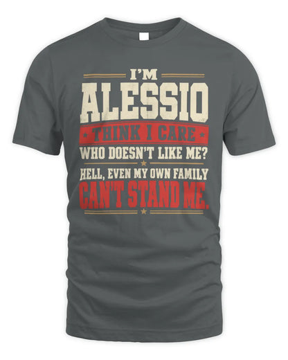 ALESSIO-KTL06-H009 I’m [NAME] – Think I Care? Personalized Funny T-Shirt - Unisex Standard T-Shirt - Charcoal