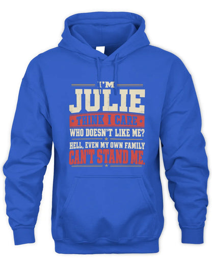 JULIE-KTL06-H009 I’m [NAME] – Think I Care? Personalized Funny T-Shirt - Unisex Hoodie - Royal