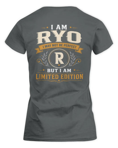 RYO KT88-V9 - Personalized “I Am NAME I May Not Be Perfect, But I Am Limited Edition” - Women's Standard T-Shirt - Charcoal