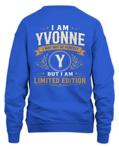 YVONNE KT88-V9 - Personalized “I Am NAME I May Not Be Perfect, But I Am Limited Edition” - Unisex Sweatshirt - Royal