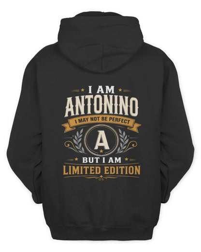 ANTONINO KT88-V9 - Personalized “I Am NAME I May Not Be Perfect, But I Am Limited Edition” - Unisex Hoodie - Black