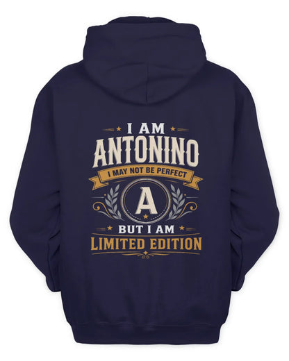 ANTONINO KT88-V9 - Personalized “I Am NAME I May Not Be Perfect, But I Am Limited Edition” - Unisex Hoodie - Navy