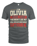 OLIVIA-KTL06-H009 I’m [NAME] – Think I Care? Personalized Funny T-Shirt