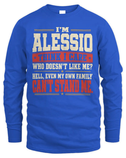 ALESSIO-KTL06-H009 I’m [NAME] – Think I Care? Personalized Funny T-Shirt - Men's Long Sleeved T-Shirt - Royal