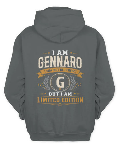 GENNARO KT88-V9 - Personalized “I Am NAME I May Not Be Perfect, But I Am Limited Edition” - Unisex Hoodie - Charcoal