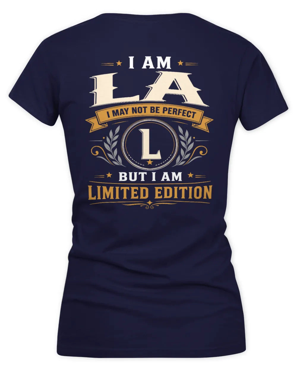 LA KT88-V9 - Personalized “I Am NAME I May Not Be Perfect, But I Am Limited Edition” - Women's V-Neck T-Shirt - Navy
