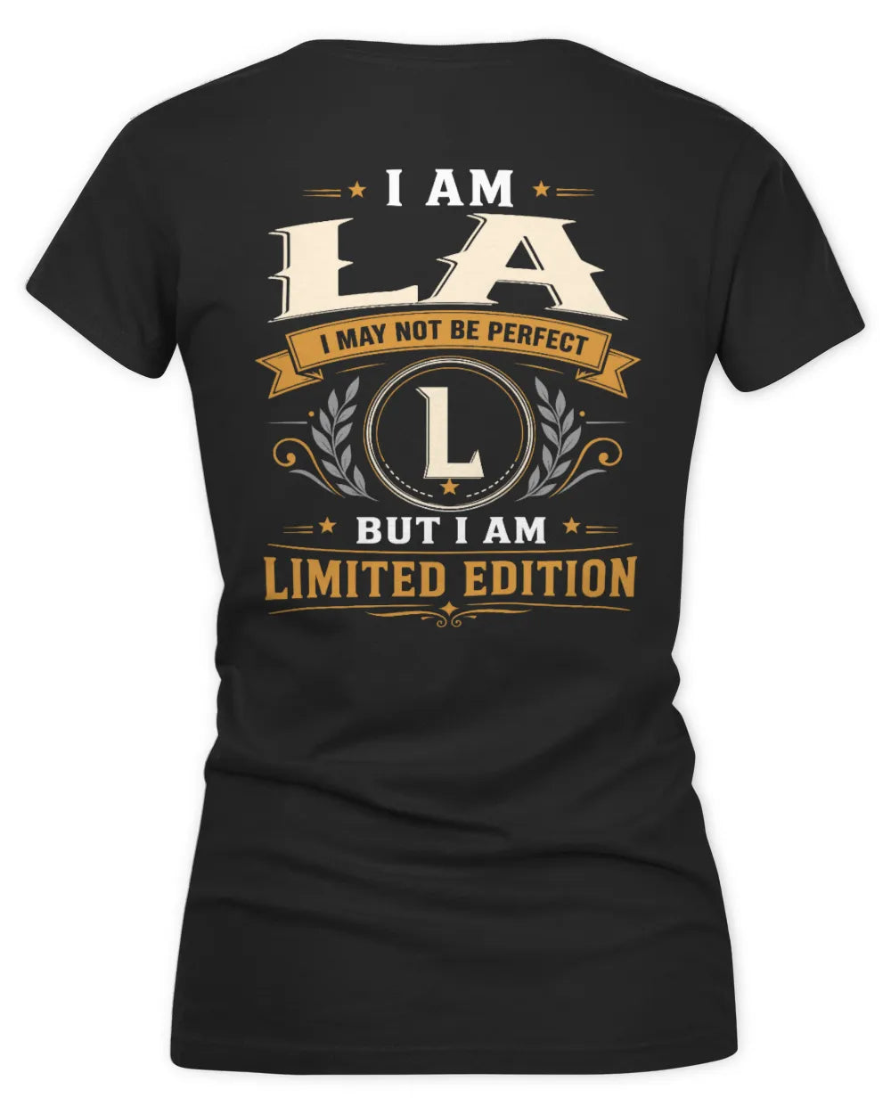 LA KT88-V9 - Personalized “I Am NAME I May Not Be Perfect, But I Am Limited Edition” - Women's V-Neck T-Shirt - Black