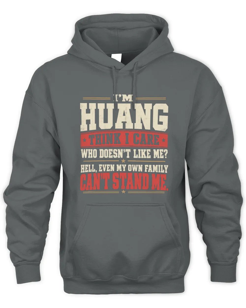 HUANG-KTL06-H009 I’m [NAME] – Think I Care? Personalized Funny T-Shirt - Unisex Hoodie - Charcoal