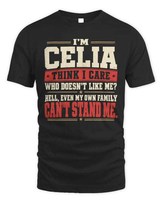CELIA-KTL06-H009 I’m [NAME] – Think I Care? Personalized Funny T-Shirt - Unisex Standard T-Shirt - Black