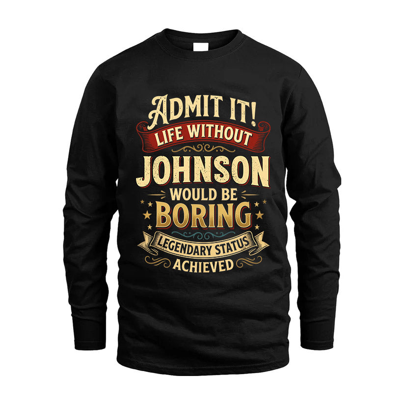 JOHNSON TT3-TK79 Personalized Funny Quote Apparel