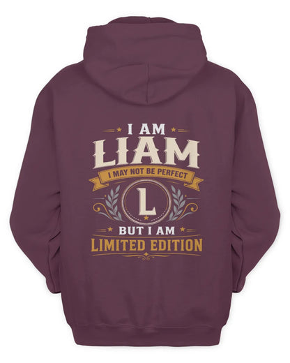 LIAM KT88-V9 - Personalized “I Am NAME I May Not Be Perfect, But I Am Limited Edition” - Unisex Hoodie - Maroon