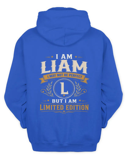 LIAM KT88-V9 - Personalized “I Am NAME I May Not Be Perfect, But I Am Limited Edition” - Unisex Hoodie - Royal
