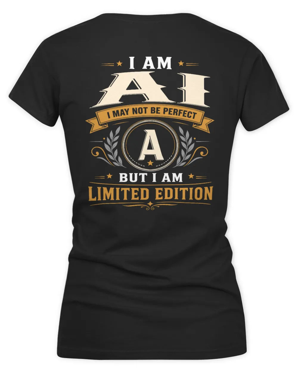 AI KT88-V9 - Personalized “I Am NAME I May Not Be Perfect, But I Am Limited Edition” - Women's V-Neck T-Shirt - Black