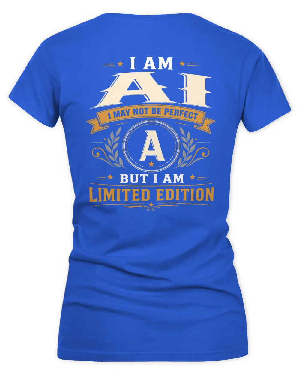 AI KT88-V9 - Personalized “I Am NAME I May Not Be Perfect, But I Am Limited Edition” - Women's V-Neck T-Shirt - Royal